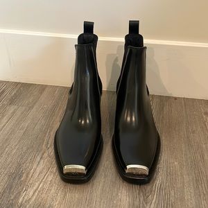 Black Chris Metal Toe-cap Real Leather Boots